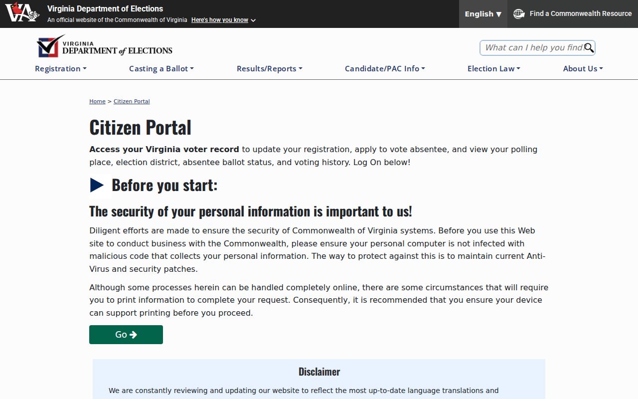 Chesapeake resident lookup Citizen Portal security entry